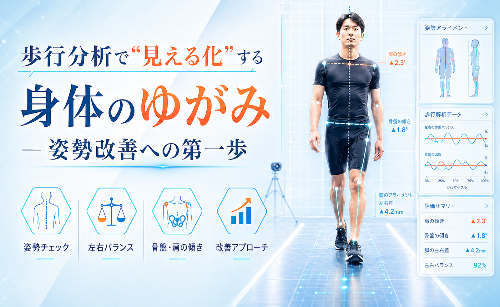 歩行分析で“見える化”する身体のゆがみ ― 姿勢改善への第一歩